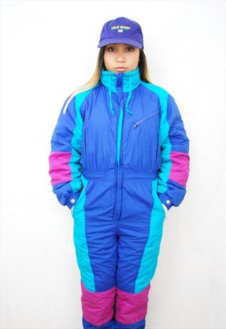CRAZY PRINT PUFFER SKI SUIT/JUMPSUIT (1990'S)