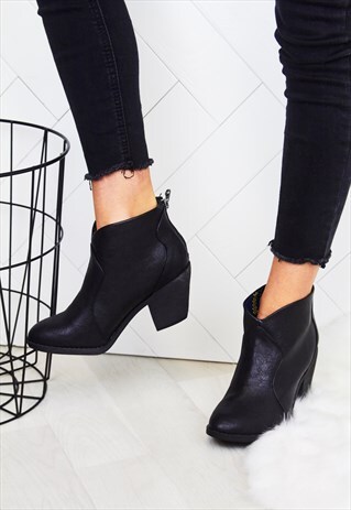 BLACK BLOWFISH ANKLE BOOTS