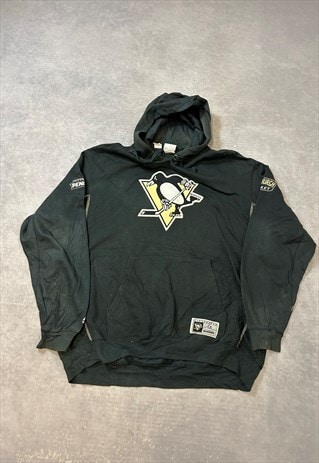 NHL MAJESTIC HOODIE EMBROIDERED PITTSBURG PENGUIN SWEATSHIRT