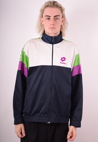 LOTTO MENS VINTAGE TRACKSUIT TOP JACKET LARGE MULTI 90S
