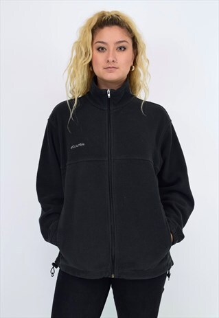 VINTAGE 90'S COLUMBIA BLACK ZIP UP FLEECE WITH POCKETS