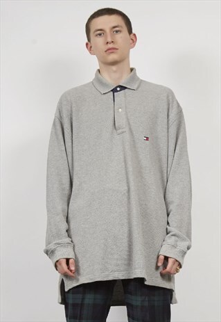 VINTAGE 90'S TOMMY HILFIGER RIBBED POLO SWEATER