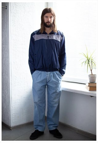 VINTAGE 80'S NAVY SHELL BOMBER JACKET