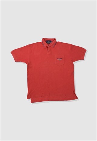 VINTAGE 90S RALPH LAUREN POLO SPORT POLO SHIRT IN RED