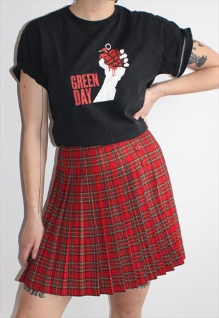 VINTAGE SCHOOLGIRL TARTAN WRAP GRUNGE SKIRT
