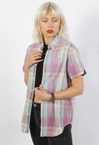 VINTAGE POLO RALPH LAUREN SHORT SLEEVE CHECK SHIRT MULTI