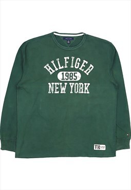 Tommy Hilfiger 90's Spellout Crewneck Sweatshirt XLarge Gree