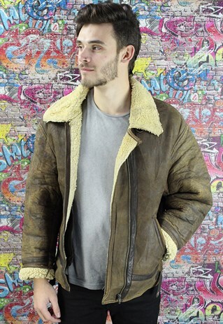 VINTAGE AVIATOR/FLYING JACKET. SHEARLING SHEEP SKIN. UNISEX.