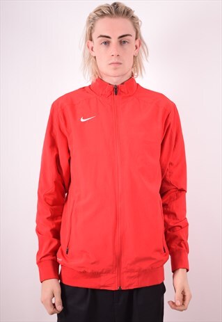 NIKE MENS VINTAGE TRACKSUIT TOP JACKET MEDIUM RED 90S