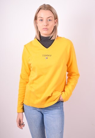TOMMY HILFIGER WOMENS VINTAGE SWEATSHIRT JUMPER MEDIUM 90'S