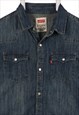 VINTAGE 90'S LEVI'S SHIRT BUTTON UP LONG SLEEVE DENIM BLUE