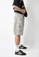 VINTAGE CARGO SHORTS MEN GREY BEIGE COLOUR MULTI POCKET