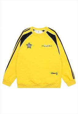 Utility sweatshirt racing jumper motor sport pullover yellow