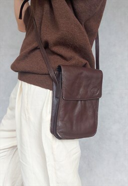 Small Leather Bag, Vintage Leather Purse, Brown Crossbody