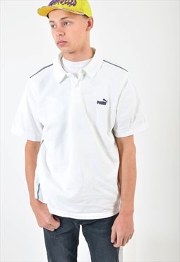 Vintage PUMA polo shirt in white