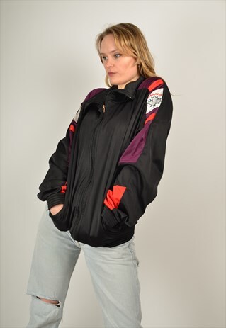VINTAGE "CANADA" TRACK JACKET BLACK FESTIVAL