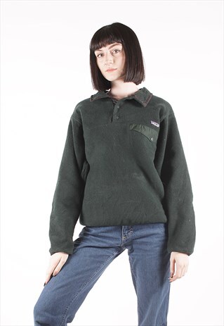 VINTAGE PATAGONIA SYNCHILLA GREEN BUTTON FLEECE /MM3095
