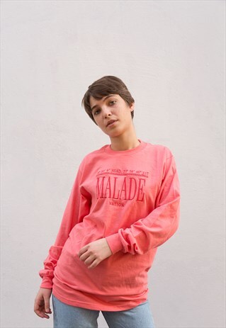 MALADE NATION LONG SLEEVE T-SHIRT CORAL COORDINATES