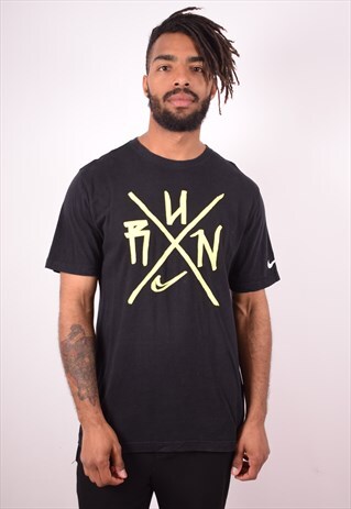 NIKE MENS VINTAGE T-SHIRT TOP LARGE BLACK 90S