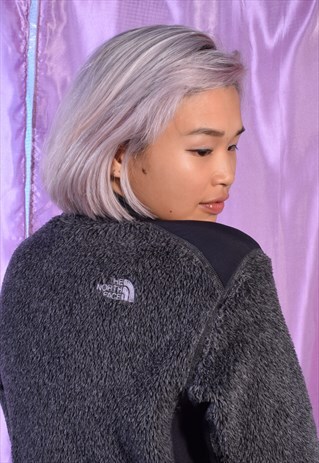 VINTAGE THE NORTH FACE GREY AND BLACK FLEECE JACKET