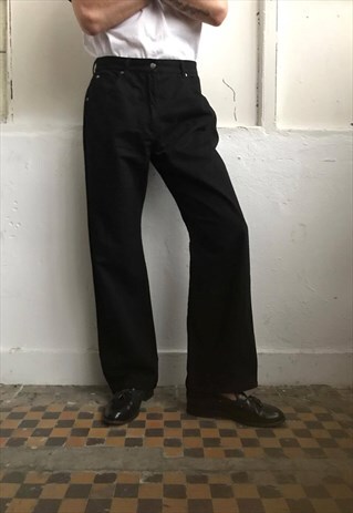 VINTAGE 90' OLDSCHOOL COOL UNISEX DENIM BLACK TROUSERS