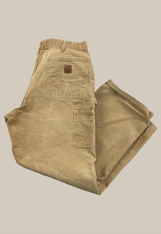Vintage Carhartt Trousers Cargo Pants 36x30 Beige 3202