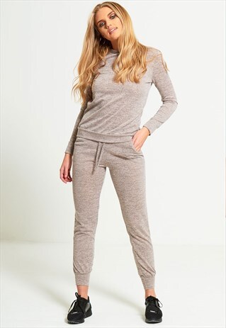 PEACH MARL LOUNGEWEAR TRACKSUIT
