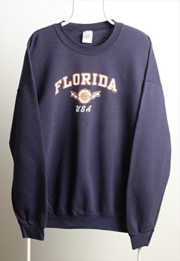 Vintage Gildan Florida USA Crewneck Sweatshirt Navy Size XL