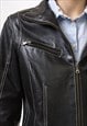 BLACK LEATHER JACKET WOMEN VINTAGE 90S BLAZER JACKET 5223