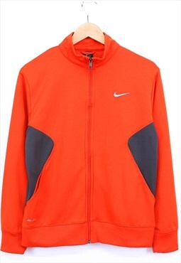 Vintage Nike Track Jacket Orange Zip Up Colour Block 90s