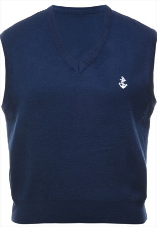 NAVY SWEATER VEST - L
