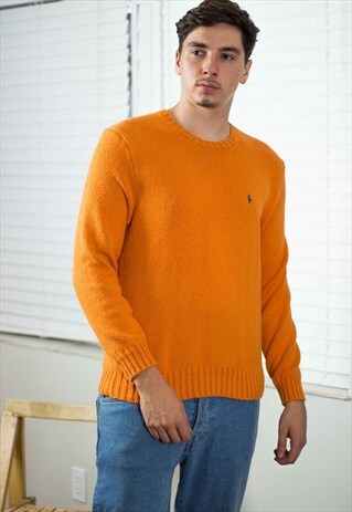 VINTAGE POLO RALPH LAUREN SWEATER JUMPER LOGO 90S L 19.9