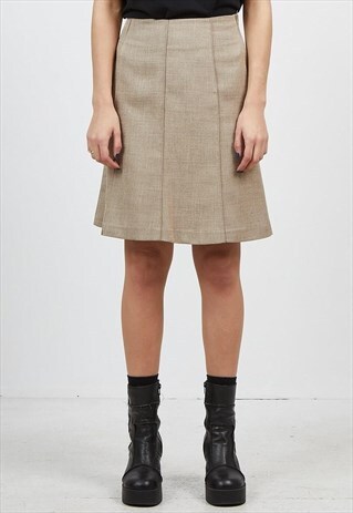 VINTAGE BROWN HEENES MINI SKIRT