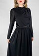 GOLDSTART SOIREE COUTURE BLACK LONG SLEEVE 80'S DRESS