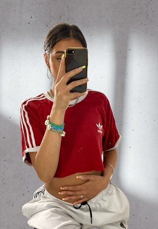 VINTAGE ADIDAS ORIGINALS 90S TREFOIL RED T SHIRT