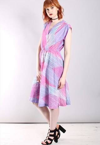 VINTAGE 60 STRIPED MIDI WRAP DRESS
