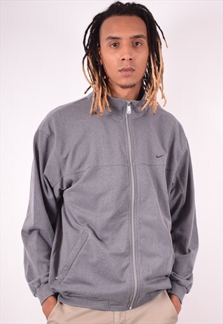 NIKE MENS VINTAGE TRACKSUIT TOP JACKET LARGE GREY 90S