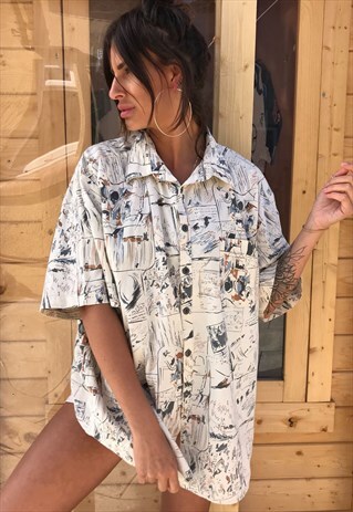 OVERSIZED RETRO 90S 80S VINTAGE UNISEX FESTIVAL SHIRT