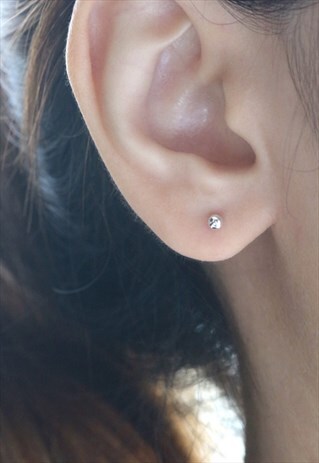 3MM SILVER BALL EAR STUD EARRING - STERLING SILVER
