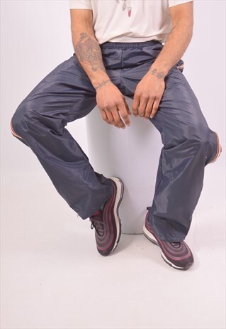 VINTAGE K-WAY TRACKSUIT TROUSERS NAVY BLUE