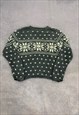 VINTAGE KNITTED JUMPER ABSTRACT PATTERNED CHUNKY KNIT 