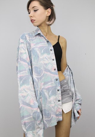 VINTAGE 80S/90S OVERSIZED PATTERNED SHIRT