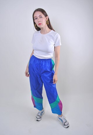 VINTAGE NYLON MULTICOLOR LIGHT RAIN PANTS