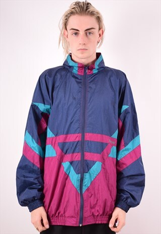 MENS VINTAGE TRACKSUIT TOP JACKET XXXL PURPLE 90S
