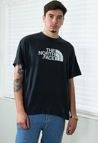 VINTAGE NORTH FACE T-SHIRT LOGO 90S L 7.7