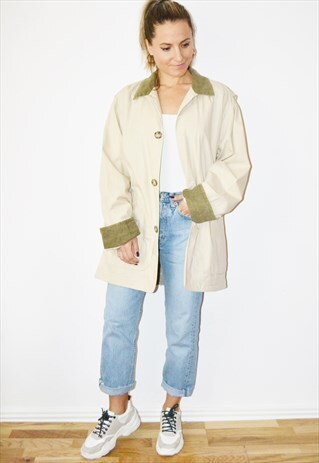 90'S J.CREW VINTAGE BEIGE COAT / JACKET SIZE M