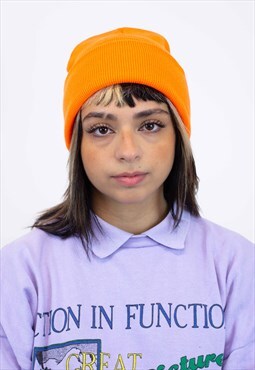 Skater Beanie Hat In Orange
