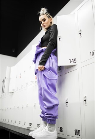 TROUSERS DUNGAREES IN LILAC