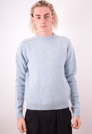 DIADORA MENS VINTAGE JUMPER SWEATER LARGE BLUE 90S