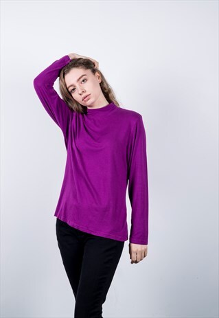 VINTAGE PURPLE TURTLE NECK JUMPER